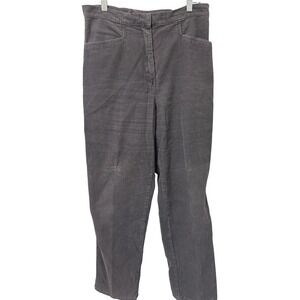 Style&Co Gray Corduroy Pants 100% Cotton High Rise Straight Leg Dark Academia M
